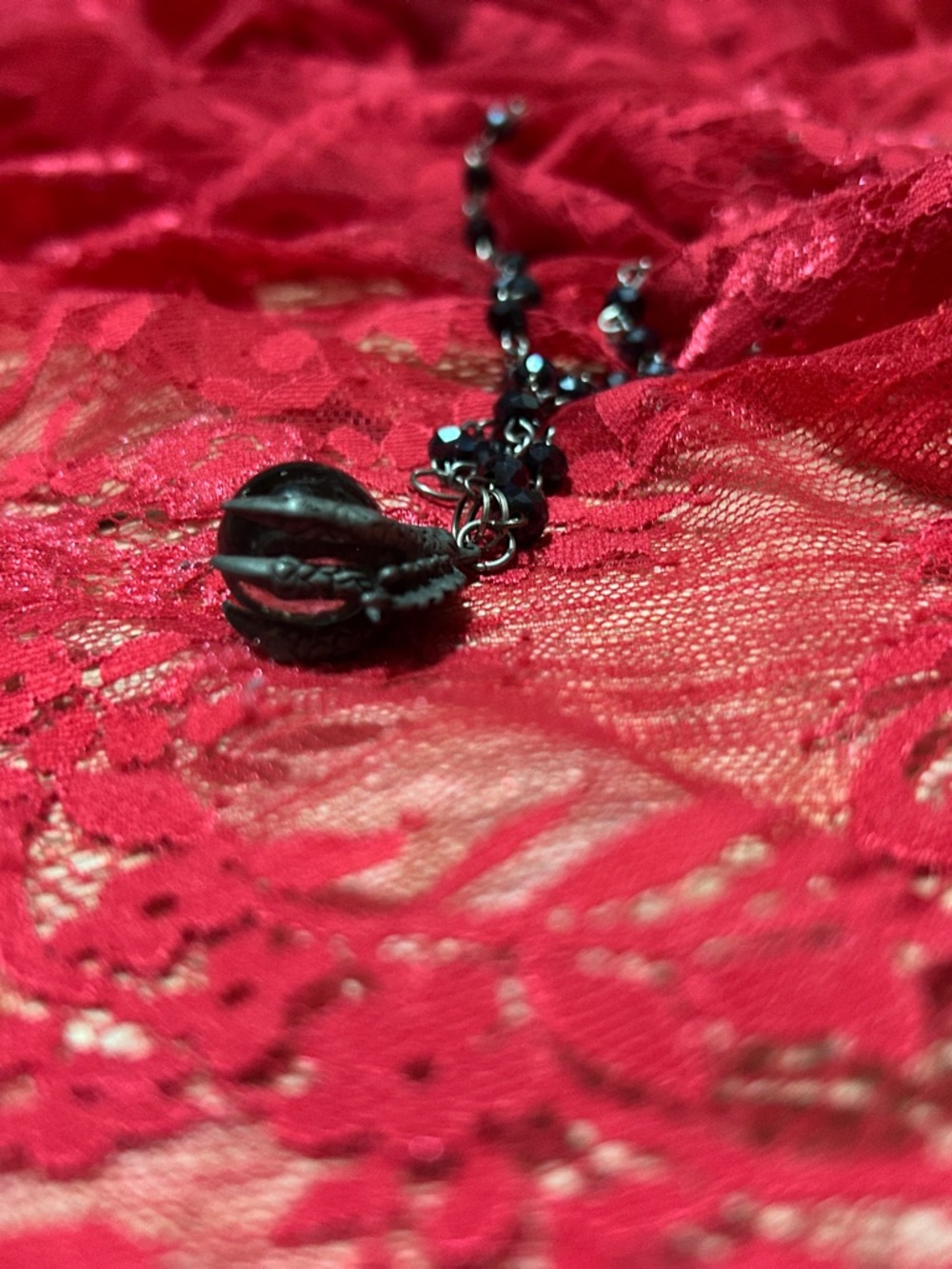 Glass Mystical Orb Talon Pendant Necklace